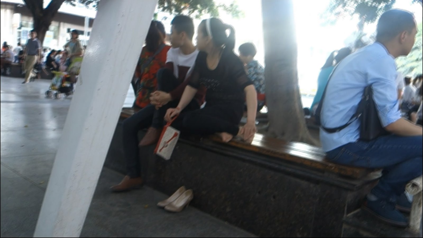 Massaged Legs Still Wearing Nylon Stockings